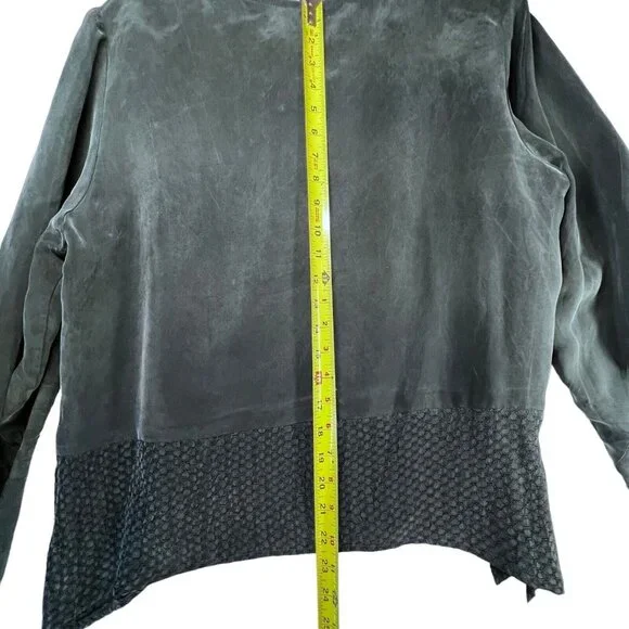 Vtg Wild Rose Midi Maxi Skirt Set 2 piece Womens 14 Gray Boho Rayon Textured USA - Picture 14 of 16